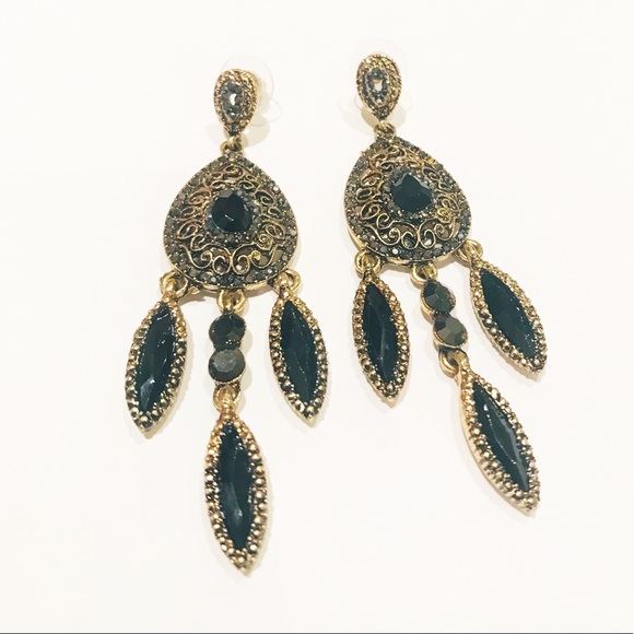 Pretty antique gold & silver dangling earrings - Picture 4 of 8